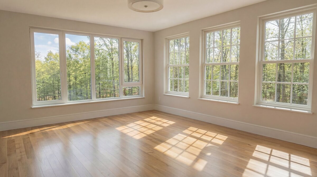 Relit bedroom photo